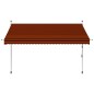 Einziehbare Markise Handbetrieben 300 cm Orange und Braun Einziehbare Markise Handbetrieben 300 cm Orange und Braun