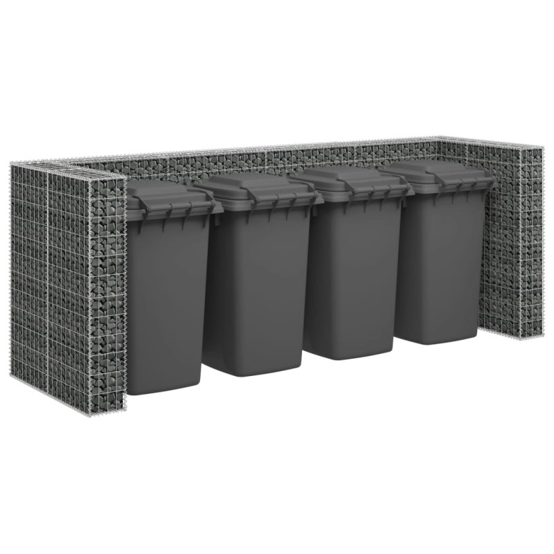 Gabionenwand für Mülltonnen Verzinkter Stahl 320×100×120 cm Gabionenwand für Mülltonnen Verzinkter Stahl 320×100×120 cm