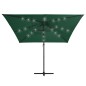 vidaXL Ampelschirm mit LED-Leuchten und Stahlmast 250 x 250 cm Grün vidaXL Ampelschirm mit LED-Leuchten und Stahlmast 250 x 250 cm Grün