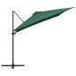 vidaXL Ampelschirm mit LED-Leuchten und Stahlmast 250 x 250 cm Grün vidaXL Ampelschirm mit LED-Leuchten und Stahlmast 250 x 250 cm Grün
