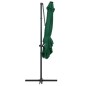 vidaXL Ampelschirm mit LED-Leuchten und Stahlmast 250 x 250 cm Grün vidaXL Ampelschirm mit LED-Leuchten und Stahlmast 250 x 250 cm Grün