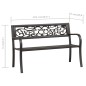Gartenbank 125 cm Stahl Schwarz Gartenbank 125 cm Stahl Schwarz