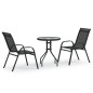 3-tlg. Garten-Bistro-Set Schwarz 3-tlg. Garten-Bistro-Set Schwarz