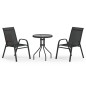 3-tlg. Garten-Bistro-Set Schwarz 3-tlg. Garten-Bistro-Set Schwarz
