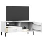 vidaXL TV-Schrank OSLO mit Metallbeinen Weiß Massivholz Kiefer vidaXL TV-Schrank OSLO mit Metallbeinen Weiß Massivholz Kiefer