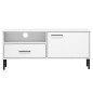 vidaXL TV-Schrank OSLO mit Metallbeinen Weiß Massivholz Kiefer vidaXL TV-Schrank OSLO mit Metallbeinen Weiß Massivholz Kiefer