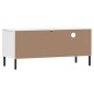 vidaXL TV-Schrank OSLO mit Metallbeinen Weiß Massivholz Kiefer vidaXL TV-Schrank OSLO mit Metallbeinen Weiß Massivholz Kiefer