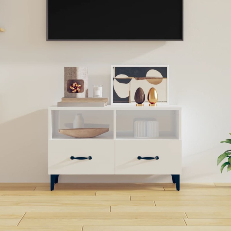 TV-Schrank Hochglanz-Weiß 80x36x50 cm Holzwerkstoff TV-Schrank Hochglanz-Weiß 80x36x50 cm Holzwerkstoff