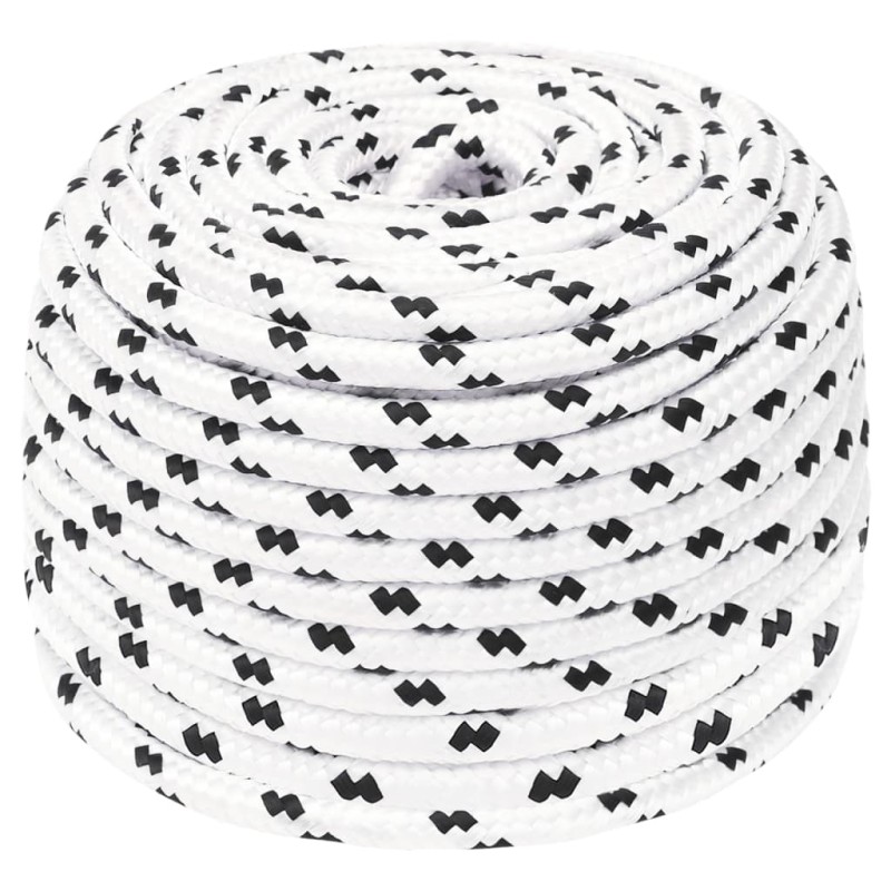 Bootsseil Geflochten Weiß 10 mmx25 m Polyester Bootsseil Geflochten Weiß 10 mmx25 m Polyester