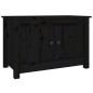 Schuhschrank Schwarz 70x38x45,5 cm Massivholz Kiefer Schuhschrank Schwarz 70x38x45,5 cm Massivholz Kiefer