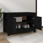 Schuhschrank Schwarz 70x38x45,5 cm Massivholz Kiefer Schuhschrank Schwarz 70x38x45,5 cm Massivholz Kiefer