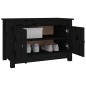 Schuhschrank Schwarz 70x38x45,5 cm Massivholz Kiefer Schuhschrank Schwarz 70x38x45,5 cm Massivholz Kiefer