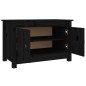 Schuhschrank Schwarz 70x38x45,5 cm Massivholz Kiefer Schuhschrank Schwarz 70x38x45,5 cm Massivholz Kiefer
