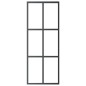 vidaXL Schiebetür ESG-Glas und Aluminium 76x205 cm Schwarz