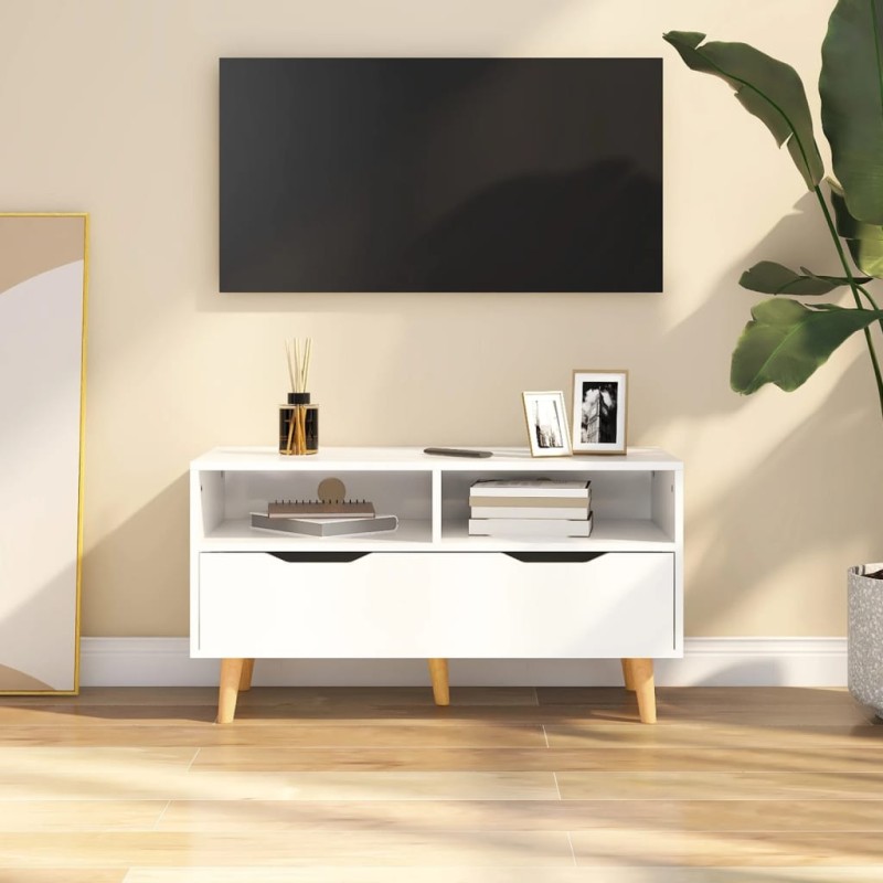 vidaXL TV-Schrank Hochglanz-Weiß 90x40x48,5 cm Holzwerkstoff vidaXL TV-Schrank Hochglanz-Weiß 90x40x48,5 cm Holzwerkstoff