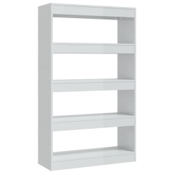 vidaXL Bücherregal/Raumteiler Hochglanz-Weiß 80x30x135cm Holzwerkstoff
