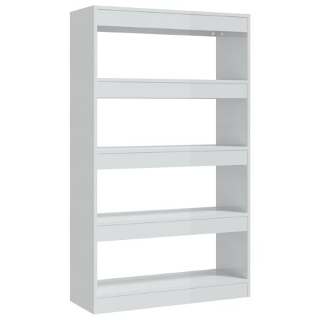 vidaXL Bücherregal/Raumteiler Hochglanz-Weiß 80x30x135cm Holzwerkstoff