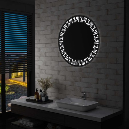 vidaXL Badezimmerspiegel mit LED 80 cm