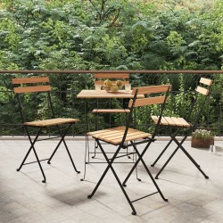 vidaXL Bistrostühle 4 Stk. Klappbar Massivholz Teak und Stahl