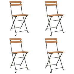 vidaXL Bistrostühle 4 Stk. Klappbar Massivholz Teak und Stahl