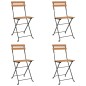 vidaXL Bistrostühle 4 Stk. Klappbar Massivholz Teak und Stahl vidaXL Bistrostühle 4 Stk. Klappbar Massivholz Teak und Stahl