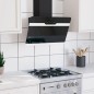 Dunstabzugshaube 60 cm Stahl und Hartglas Schwarz Dunstabzugshaube 60 cm Stahl und Hartglas Schwarz
