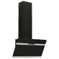 Dunstabzugshaube 60 cm Stahl und Hartglas Schwarz Dunstabzugshaube 60 cm Stahl und Hartglas Schwarz