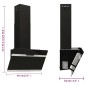 Dunstabzugshaube 60 cm Stahl und Hartglas Schwarz Dunstabzugshaube 60 cm Stahl und Hartglas Schwarz