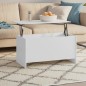 Couchtisch Weiß 102x55,5x52,5 cm Holzwerkstoff Couchtisch Weiß 102x55,5x52,5 cm Holzwerkstoff