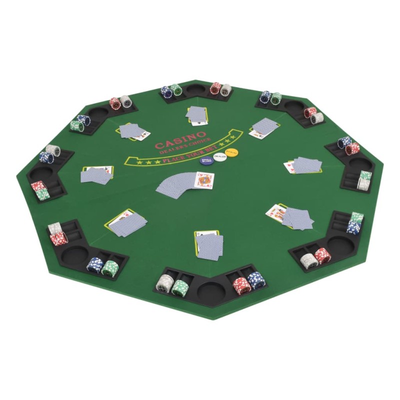 8-Spieler Poker Tischauflage Faltbar 4-fach Achteckig Grün 8-Spieler Poker Tischauflage Faltbar 4-fach Achteckig Grün