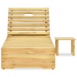 Sonnenliege mit Tisch Grün Imprägniertes Kiefernholz