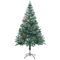 Künstlicher Weihnachtsbaum mit Tannenzapfen gefrostet 150 cm