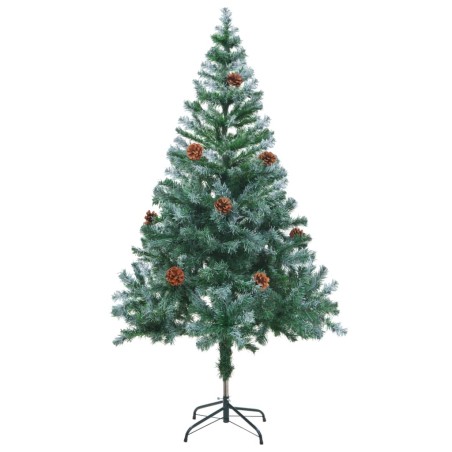 Künstlicher Weihnachtsbaum mit Tannenzapfen gefrostet 150 cm