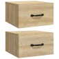 Wand-Nachttische 2 Stk. Sonoma-Eiche 35x35x20 cm