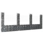 vidaXL Gabionenkorb U-Form mit 4 Säulen Eisen 380x20x150 cm vidaXL Gabionenkorb U-Form mit 4 Säulen Eisen 380x20x150 cm
