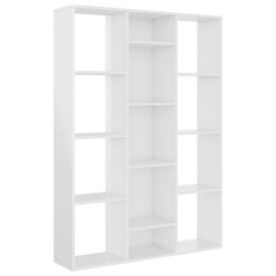 Raumteiler/Bücherregal Hochglanz-Weiß 100x24x140 cm