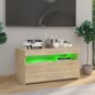 TV-Schrank mit LED-Leuchten Sonoma-Eiche 75x35x40 cm TV-Schrank mit LED-Leuchten Sonoma-Eiche 75x35x40 cm