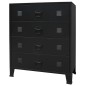Schubladenschrank Metall Industrie-Stil 78 x 40 x 93 cm Schwarz Schubladenschrank Metall Industrie-Stil 78 x 40 x 93 cm Schwarz