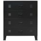Schubladenschrank Metall Industrie-Stil 78 x 40 x 93 cm Schwarz Schubladenschrank Metall Industrie-Stil 78 x 40 x 93 cm Schwarz