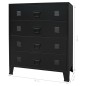 Schubladenschrank Metall Industrie-Stil 78 x 40 x 93 cm Schwarz Schubladenschrank Metall Industrie-Stil 78 x 40 x 93 cm Schwarz