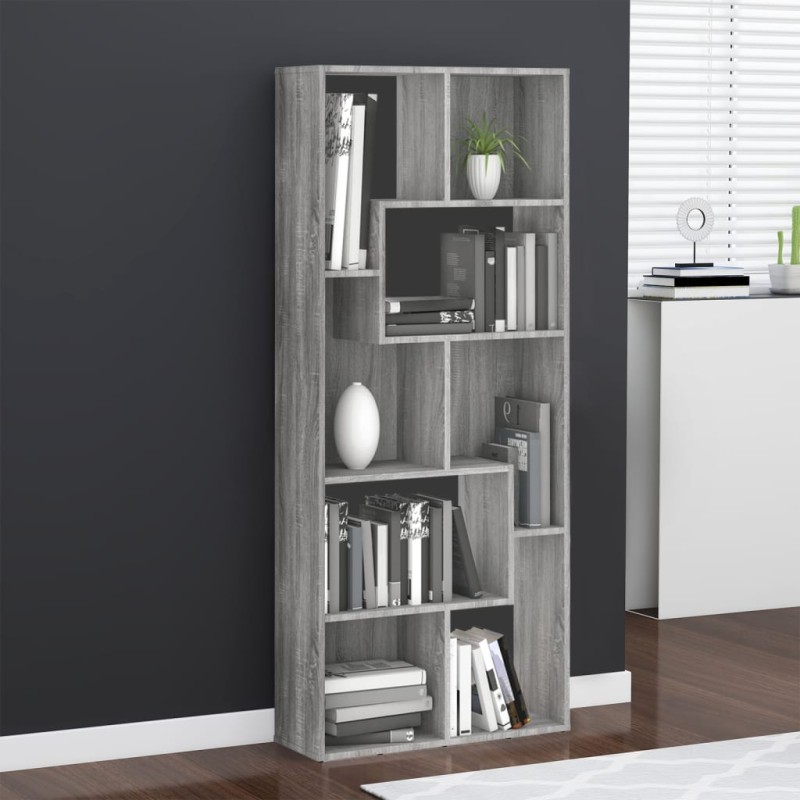 Bücherregal Grau Sonoma 67x24x161 cm Holzwerkstoff Bücherregal Grau Sonoma 67x24x161 cm Holzwerkstoff