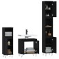 vidaXL 3-tlg. Badmöbel-Set Schwarz Holzwerkstoff vidaXL 3-tlg. Badmöbel-Set Schwarz Holzwerkstoff