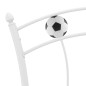 vidaXL Einzelbett mit Fußball-Design Weiß Metall 90x200 cm vidaXL Einzelbett mit Fußball-Design Weiß Metall 90x200 cm
