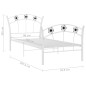 vidaXL Einzelbett mit Fußball-Design Weiß Metall 90x200 cm vidaXL Einzelbett mit Fußball-Design Weiß Metall 90x200 cm