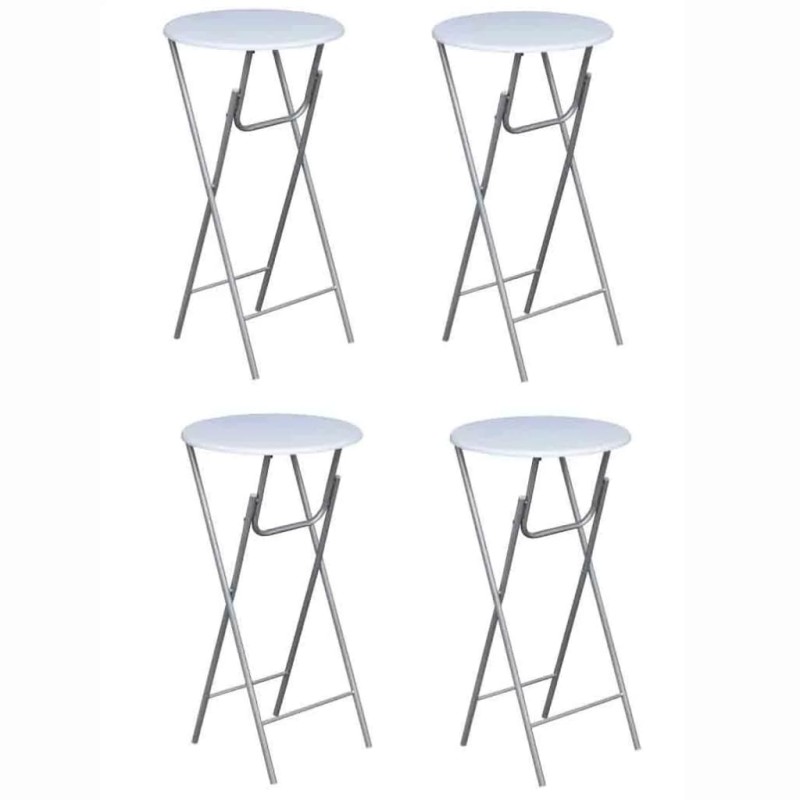 Stehtische 4 Stk. mit MDF Tischplatte Weiß Stehtische 4 Stk. mit MDF Tischplatte Weiß