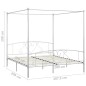 Himmelbett-Gestell Weiß Metall 200 x 200 cm Himmelbett-Gestell Weiß Metall 200 x 200 cm