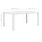 Gartentisch Weiß 150 x 90 x 72 cm Kunststoff Rattan-Optik Gartentisch Weiß 150 x 90 x 72 cm Kunststoff Rattan-Optik