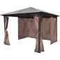 Pavillon mit Vorhängen Braun Aluminium 300 x 300 cm Pavillon mit Vorhängen Braun Aluminium 300 x 300 cm