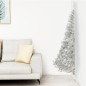 Künstlicher Halb-Weihnachtsbaum mit Ständer Silbern 240 cm PVC Künstlicher Halb-Weihnachtsbaum mit Ständer Silbern 240 cm PVC