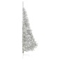 Künstlicher Halb-Weihnachtsbaum mit Ständer Silbern 240 cm PVC Künstlicher Halb-Weihnachtsbaum mit Ständer Silbern 240 cm PVC